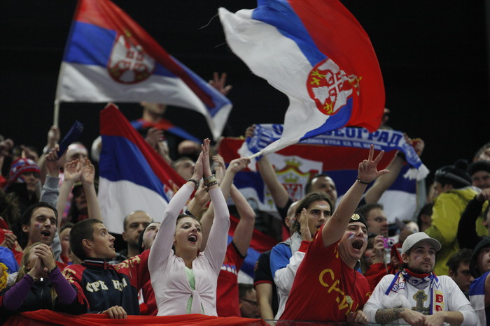 Malmo, 190111.
Malmo Arena, 22. svjetsko rukometno prvenstvo, utakmica izmedju Hrvatske i Srbije.
Na fotografiji: navijaci.
Foto: Ante Cizmic / CROPIX Malmo, 190111.
Malmo Arena, 22. svjetsko rukometno prvenstvo, utakmica izmedju Hrvatske i Srbije.
Na fotografiji: navijaci.
Foto: Ante Cizmic / CROPIX