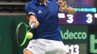 Polufinale Davis Cupa, Hrvatska – Francuska, 2. meč, Marin Čilić – Lucas Pouille. Photo: Hrvoje Jelavić/PIXSELL Polufinale Davis Cupa, Hrvatska – Francuska, 2. meč, Marin Čilić – Lucas Pouille. Photo: Hrvoje Jelavić/PIXSELL