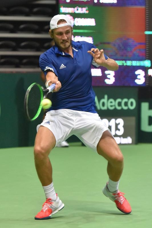Polufinale Davis Cupa, Hrvatska – Francuska, 2. meč, Marin Čilić – Lucas Pouille. Photo: Hrvoje Jelavić/PIXSELL Polufinale Davis Cupa, Hrvatska – Francuska, 2. meč, Marin Čilić – Lucas Pouille. Photo: Hrvoje Jelavić/PIXSELL