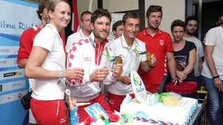 Hrvatski olimpijci svečano dočekani na Plesu. Sandra Perković, Šime Fantela, Igor Marenić, Tonči Stipanović. Photo: Luak Sanzl/PPIXSELL Hrvatski olimpijci svečano dočekani na Plesu. Sandra Perković, Šime Fantela, Igor Marenić, Tonči Stipanović. Photo: Luak Sanzl/PPIXSELL