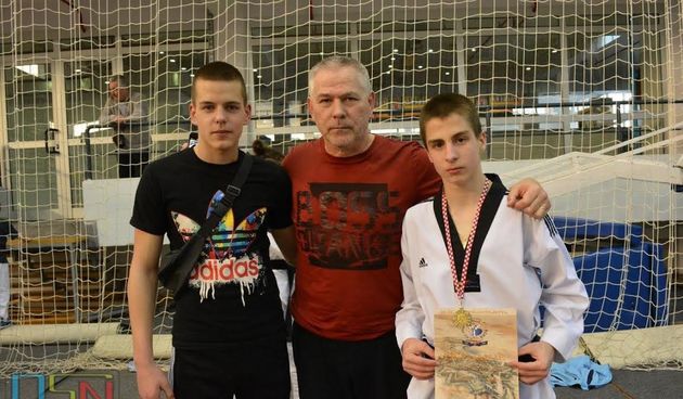 Mirko Ivan Čolina, trener Mladen Uskok i Lucian Jerak, TK Zadar