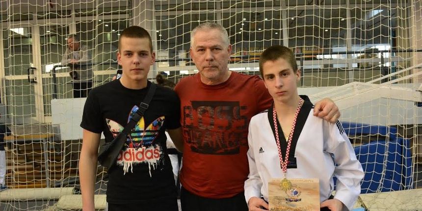 Mirko Ivan Čolina, trener Mladen Uskok i Lucian Jerak, TK Zadar