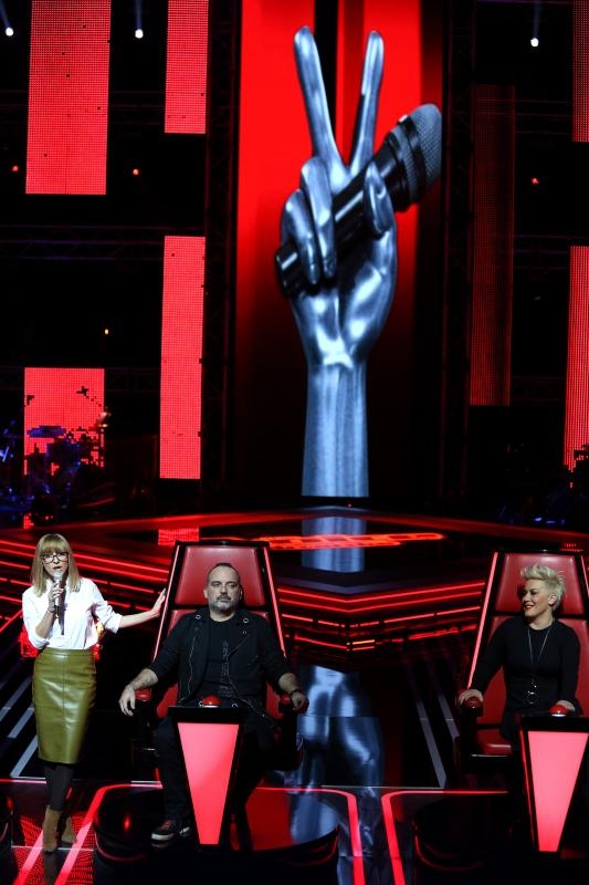 Najavljena druga sezona glazbenog showa The Voice – najljepši glas Hrvatske.  Voditelji Iva Šulentić i  Ivan Vukušić, žiri Ivan Dečak, Tony Cetinski, Indira Levak i Jacques Houdek. Photo: Anto Magzan/PIXSELL