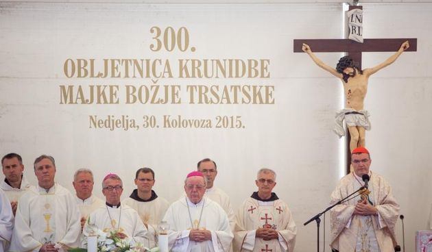 30.08.2015., Rijeka – Kardinal Josip Bozanic predvodio euharistijsko slavlje prigodom proslave 300. obljetnice krunjenja lika Majke Bozje Trsatske. Photo: Nel Pavletic/PIXSELL