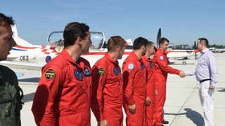 Krila Oluje se vratili u Hrvatsku nakon osvojene nagrade na vojnom aeromitingu RIAT. Photo: Davor VišnjićPIXSELL Krila Oluje se vratili u Hrvatsku nakon osvojene nagrade na vojnom aeromitingu RIAT. Photo: Davor VišnjićPIXSELL