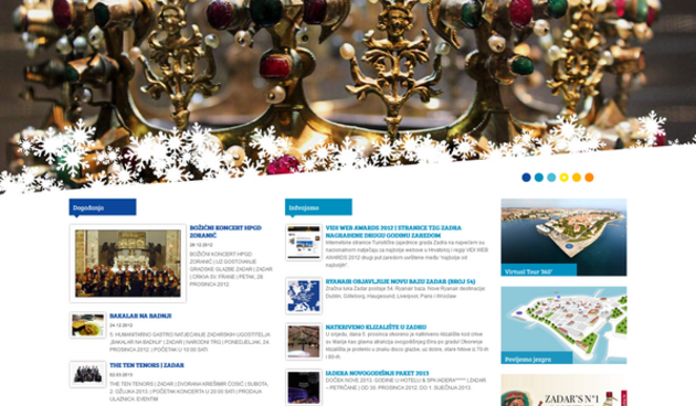 Web stranica TZ grada Zadra