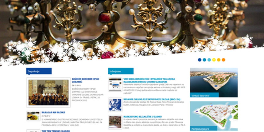 Web stranica TZ grada Zadra Web stranica TZ grada Zadra