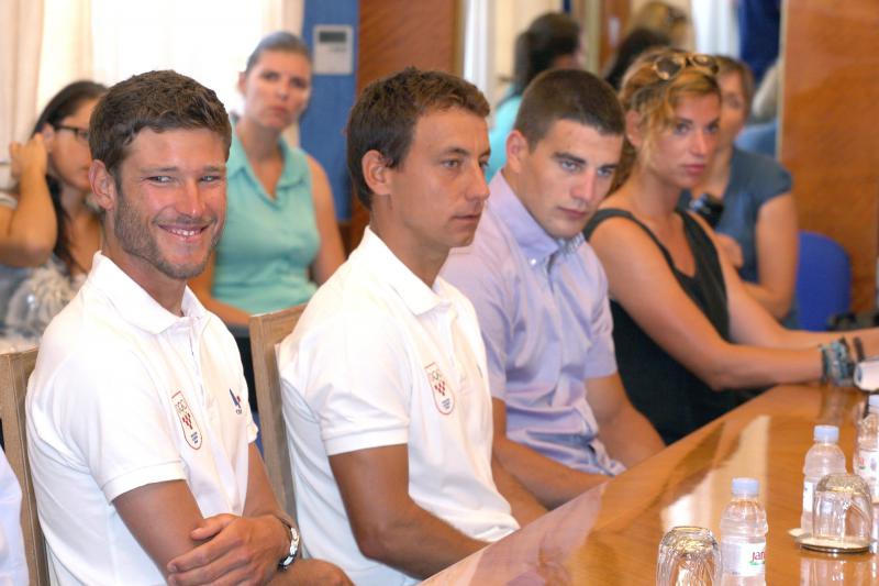 24.07.2013., Zadar – Gradonacelnik grada Zadra Bozidar Kalmeta uprilicio je primanje za zadarske najuspjesnije sportase, osvajace medalja na nedavno zavrsenim 17. Mediteranskim igrama u turskom Mersinu u pratnji njihovih trenera, jedrilicare Simu Fantelu, 24.07.2013., Zadar – Gradonacelnik grada Zadra Bozidar Kalmeta uprilicio je primanje za zadarske najuspjesnije sportase, osvajace medalja na nedavno zavrsenim 17. Mediteranskim igrama u turskom Mersinu u pratnji njihovih trenera, jedrilicare Simu Fantelu,