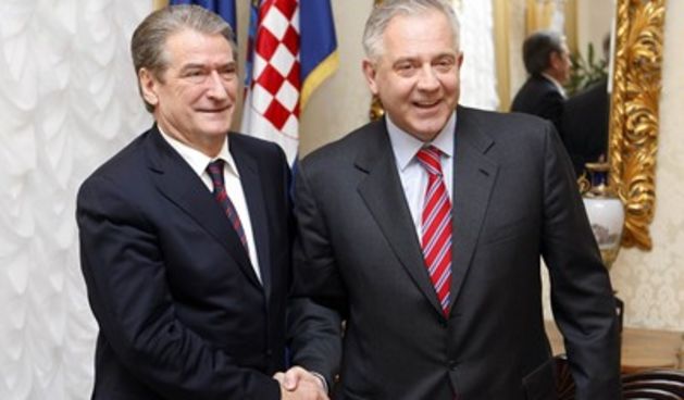 Ivo Sanader i Sali Berisha (foto: Goran Mehkek / CROPIX)