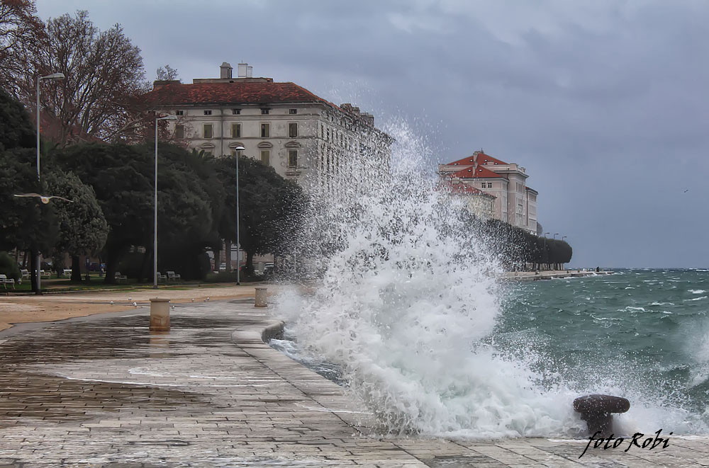 Jugo na zadarskoj rivi 19. siječnja 2014. Foto: Roberto Lerga Jugo na zadarskoj rivi 19. siječnja 2014. Foto: Roberto Lerga