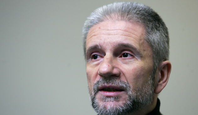 Zagreb, 170211.
Tribina grada Zagreba, Kaptol 27.
Povodom izmjena zakona o vodama u RH, na Tribini grada Zagreba odrzana je novinska konferencija.
Na slici: Kresimir Sever – Nezavisni sindikati Hrvatske.
Foto: Tomislav Kristo / CROPIX