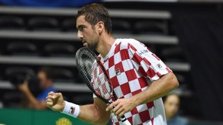 Polufinale Davis Cupa, Hrvatska – Francuska, 2. meč, Marin Čilić – Lucas Pouille. Photo: Hrvoje Jelavić/PIXSELL Polufinale Davis Cupa, Hrvatska – Francuska, 2. meč, Marin Čilić – Lucas Pouille. Photo: Hrvoje Jelavić/PIXSELL