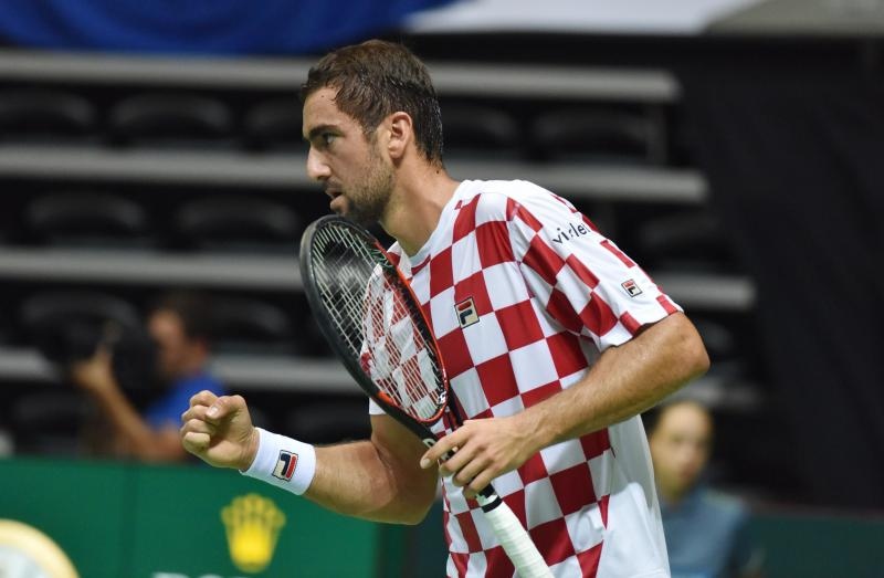 Polufinale Davis Cupa, Hrvatska – Francuska, 2. meč, Marin Čilić – Lucas Pouille. Photo: Hrvoje Jelavić/PIXSELL Polufinale Davis Cupa, Hrvatska – Francuska, 2. meč, Marin Čilić – Lucas Pouille. Photo: Hrvoje Jelavić/PIXSELL