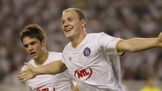 Split,190810.
Stadion Poljud.
Nogometna utakmica kvalifikacija za europsku ligu izmedju Hajduka i Unirea.
Na fotografiji: Senijad Ibricic.
Foto: Duje Klaric / CROPIX