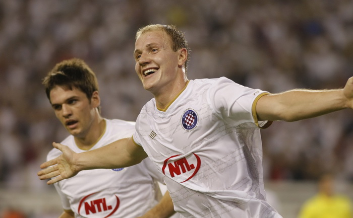 Split,190810.
Stadion Poljud.
Nogometna utakmica kvalifikacija za europsku ligu izmedju Hajduka i Unirea.
Na fotografiji: Senijad Ibricic.
Foto: Duje Klaric / CROPIX