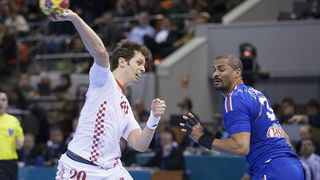 Zaragoza, Spanjolska, 230113.
Gradska dvorana Principe Felipe.
Svjetsko prvenstvo u rukometu za muskarce Spanjolska 2013.
Utakmica cetvrtfinala izmedju reprezentacija Hrvatske i Francuske.
Na fotografiji: Damir Bicanic.
Foto: Ante Cizmic / CROPIX