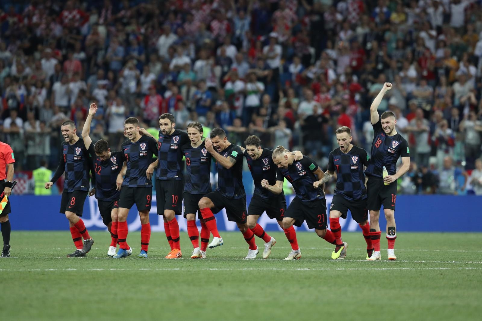 Niznji Novgorod, Rusija – Svjetsko nogometno prvenstvo 2018., osmina finala, Hrvatska – Danska 4-3 (1-1, 1-1).