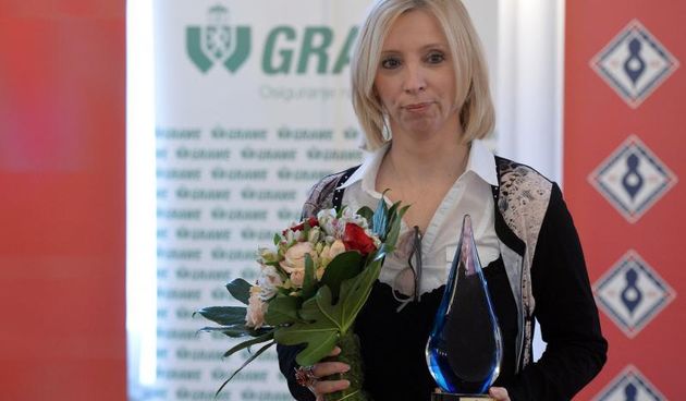 Zagreb – Dodjela nagrada Hrvatskog zbora sportskih novinara laureatima za 2013. u Hrvatskom novinarskom drustvu. Romana Eibl, nagrada za novinara godine. Photo: Marko Lukunic/PIXSELL