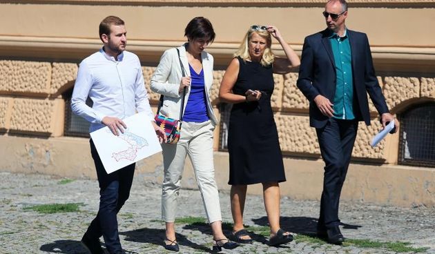 Stranka Pametno Marijana Puljak, Ivica Puljjak i Mislav Matešić.  Photo: Davor Javorovic/PIXSELL