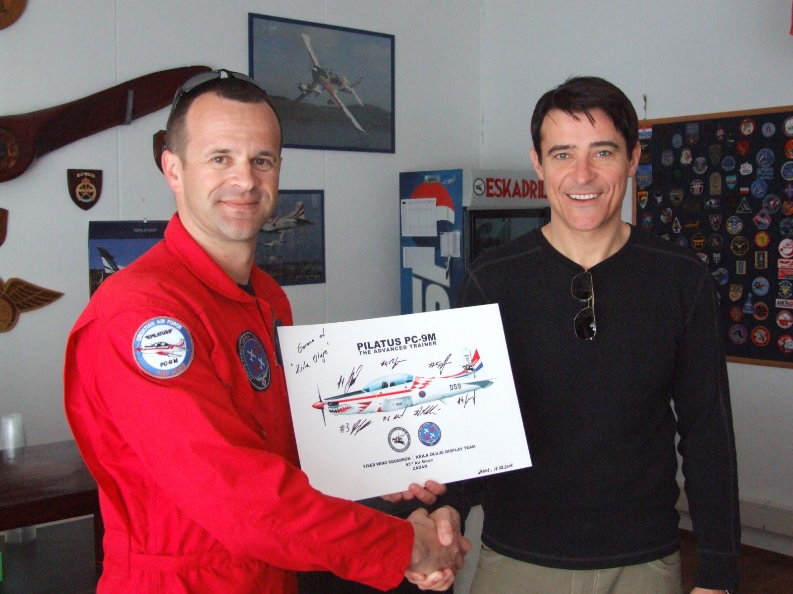 Goran Višnjić posjetio pilote u zrakoplovnoj bazi Zemunik