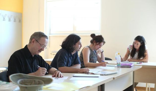 Na Sveucilistu u Zvonimirovoj ulici strani studenti, hrvatskih korijena pohadjaju nastavu hrvatskog jezika. James Rajnovich, Adam Raich, Kristina Skoko. Photo: Sanjin Strukic/PIXSELL