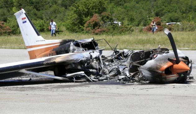 Na Grobniku se srušila i zapalila Cessna, foto: CROPIX