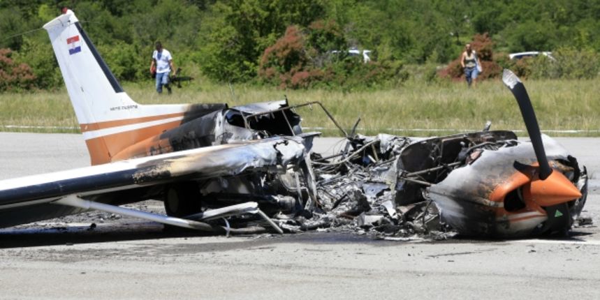 Na Grobniku se srušila i zapalila Cessna, foto: CROPIX Na Grobniku se srušila i zapalila Cessna, foto: CROPIX