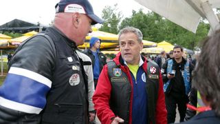 Na jezeru Jarun okupili su se motociklisti iz cijele Hrvatske u sklopu 3. karavane za zivot pod nazivom Bikeri na cesti. Velik broj motociklista zbog loseg vremena nije dosao, no pridruzio im se gradonacelnik Milan Bandic. Photo: Dalibor Urukalovic/PIXSEL