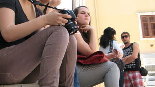 Performans Selme Banich na Narodnom trgu, foto: L. Banić