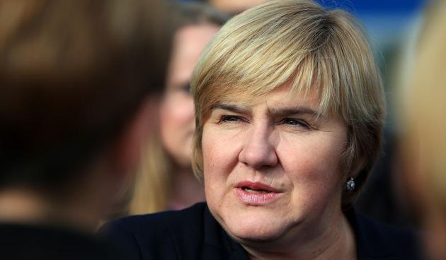 Osijek – Konferencija za novinare s clanovima stranke U ime obitelji – projekt Domovina na autobusnom kolodvoru. Zeljka Markic. Photo: