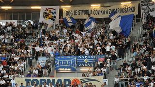 Zadar, 260513.
Dvorana Kresimira Cosica. 
3. polufinalna utakmica prvenstva Hrvatske izmedju KK Zadar i KK Cedevita.
Na fotografiji: navijaci.
Foto: Luka Gerlanc / CROPIX