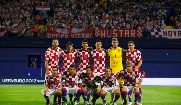 Zagreb, 060911.?Maksimirski stadion.?Kvalifikacijska nogometna utakmica skupine F izmedju Hrvatske i Izraela za EP 2012 u Poljskoj i Ukrajini.Na slici: Hrvatska reprezentacija.Foto: Goran Mehkek / Cropix