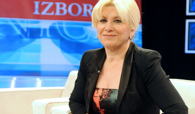 Zagreb, 221209. 
Prisavlje 13, studio HRT-a.
Suceljavanje predsjednickih kandidata.
Na slici: Vesna Skare Ozbolt.
Foto: Damir Krajac / CROPIX