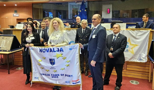 Predstavnici Grada Novalje u Bruxellesu primili titulu Europskog grada sporta za 2025. godinu