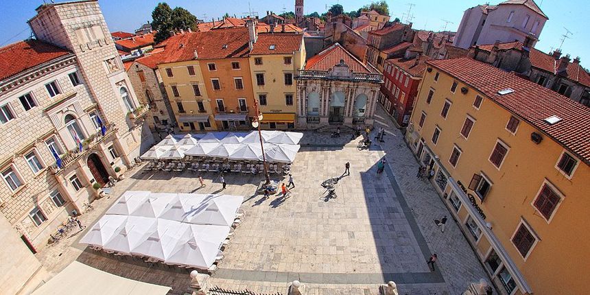 Narodni trg, Zadar iz zraka by Leo Banić