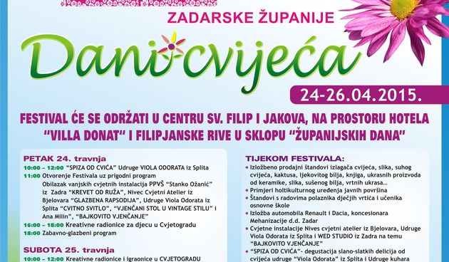 “Dani cvijeća u Sv. Filipu i Jakovu” od 24. do 26. travnja