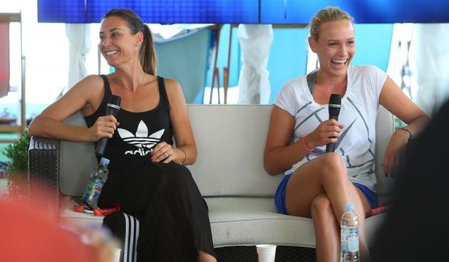 Umag – 27. Konzum Croatia Open Umag.Najavna konferencija za zenski egzibicijski mec na kojem ce nastupiti Flavia Pannetta, Donna Vekic i Goran Ivanisevic. Photo: Jurica Galoic/PIXSELL