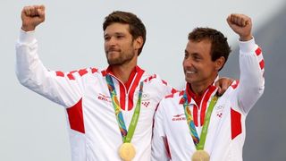 Rioe de Janeiro. Olimpijski prvaci u klasi 470, Šime Fantela i Igor Marenić. Photo. Igor Kralj/PIXSELL Rioe de Janeiro. Olimpijski prvaci u klasi 470, Šime Fantela i Igor Marenić. Photo. Igor Kralj/PIXSELL