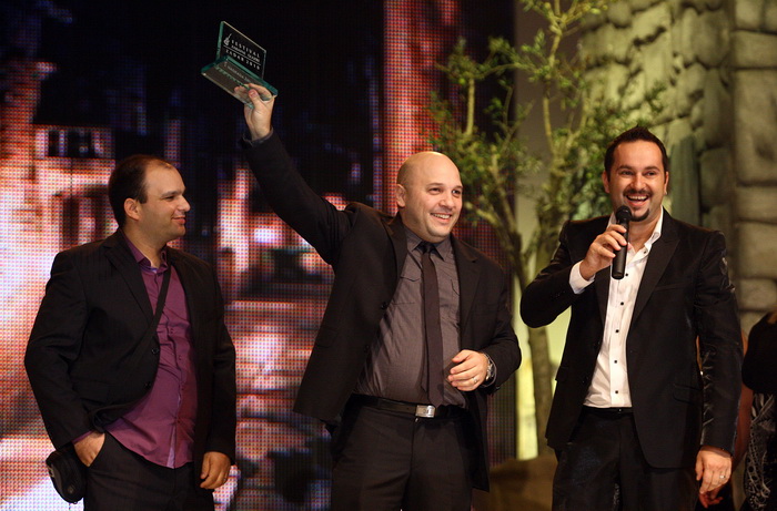 Zadar, 131110.
Dvorana Kresimira Cosica.
Festival zabavne glazbe Zadar 2010. Druga vecer.
Na fotografiji: rokatanski bend
Foto: Vladimir Ivanov / Cropix Zadar, 131110.
Dvorana Kresimira Cosica.
Festival zabavne glazbe Zadar 2010. Druga vecer.
Na fotografiji: rokatanski bend
Foto: Vladimir Ivanov / Cropix