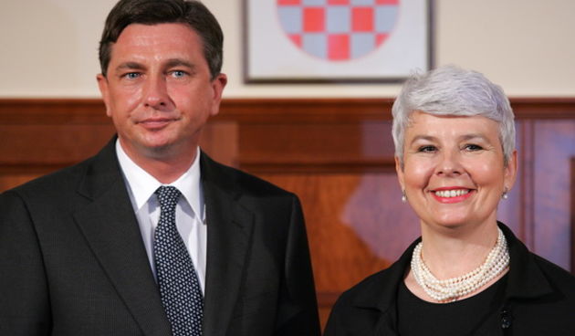 Zagreb, 261009.
Savska, HGK.
U jednodnevni posjet Hrvatskoj dosao je premijer Slovenije Borut Pahor.
Na slici: Jadranka Kosor i Borut Pahor.
Foto: Davor Pongracic / CROPIX