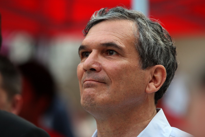 Zadar, 120513.
Trg pet bunara, Poluotok. 
Predizborni skup SDP-a na kojem je sudjelovao predsjednik stranke Zoran Milanovic. Na skupu je predstavljen i kandidat za gradonacelnika Zadra Ivo Bilic. Na fotografiji: kandidat za gradonacelnika Zadra Ivo Bilic.