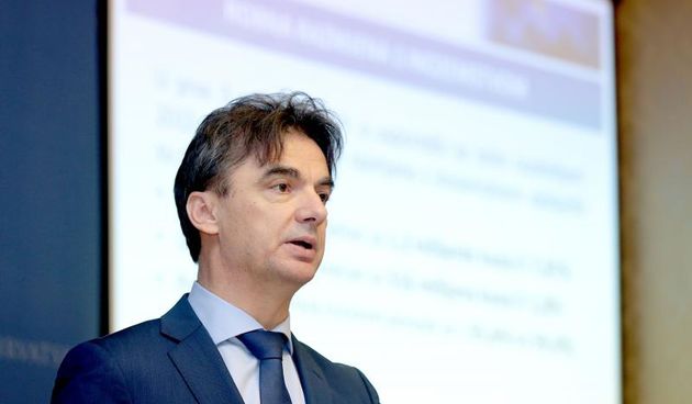 Potpredsjednik Vlade RH Branko Grcic govorio je na konferenciji za medije u Banskim dvorima o gospodarskim pokazateljima 2013./2014. godine. Photo: Patrik Macek/PIXSELL