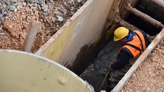 Radovi na izgradnji kanalizacijskog sustava na Liburnskoj obali. Photo: Dino Stanin/PIXSELL