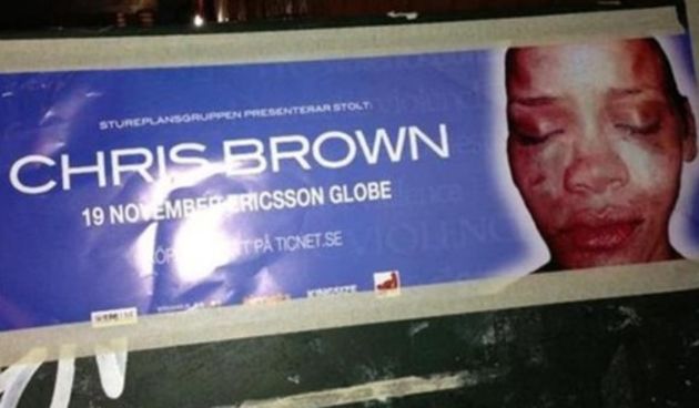 Pretučena Rihanna osvanula na plakatima Chrisa Browna, foto: Twitter