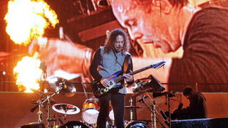 Zagreb, 160510.
Hipodrom.
Koncert heavy metal grupe Metallica.
Na slici: Kirk Hammett
Foto: Boris Kovacev / CROPIX