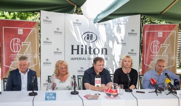U hotelu Hilton odrzana je konferencija za medije povodom otvaranja 67. Dubrovackih ljetnih igara. Andro Vlahusic; Mani Gotovac, Mladen Tarbuk, Paulina Njavro, Davorko Obuljen