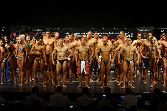 Zadar, 270413.
Narodno kazaliste, Siroka ulica. Zadar je po prvi put domacin Prvenstva Hrvatske u bodybuildingu i fitnessu u organizaciji BBK Hulk. Prvenstvo se odrzalo u HNK Zadar. 
Foto: Jure Miskovic / CROPIX