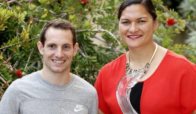 Renaud Lavillenie i Valerie Adams, foto: BBC / Twitter