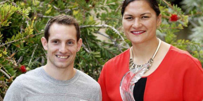 Renaud Lavillenie i Valerie Adams, foto: BBC / Twitter