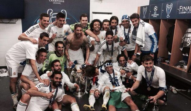 Nogometaši Real Madrida s peharom Lige prvaka, foto: facebook.com
